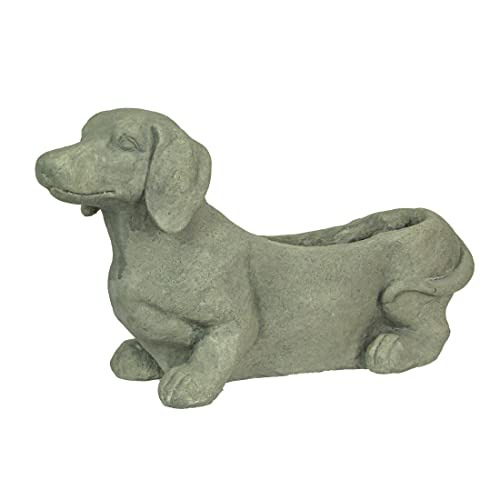 Dachshund Dog Planter Stone Finish