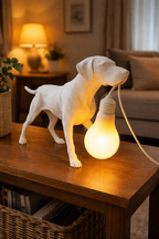 Dog Lamp Holding Bulb