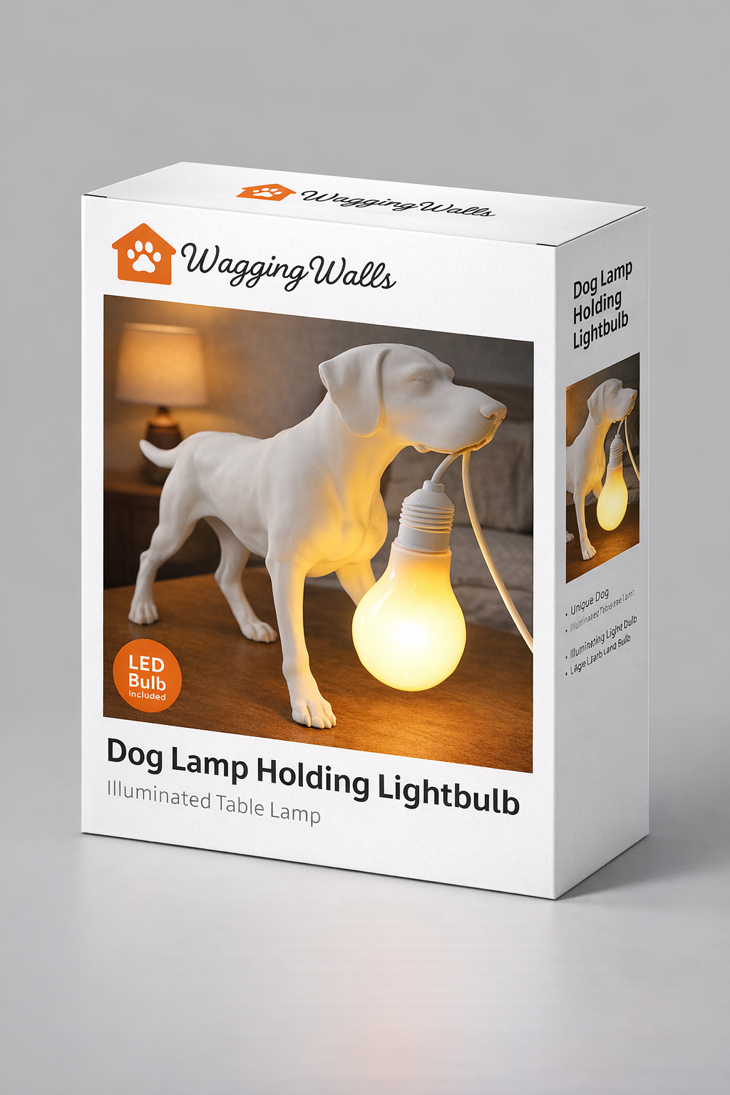 Dog Lamp Holding Bulb